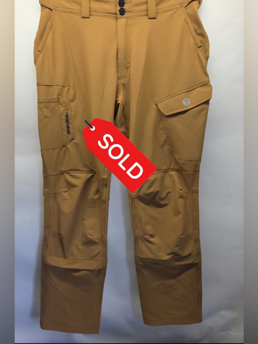SOLD.....Truewerk Work Pants Cargo With Knee Pads Sand Mens 36